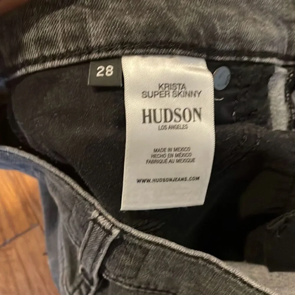 Hudson Krista super skinny mid rise grey jeans size 28 - Picture 7 of 10
